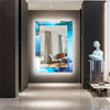 Abstract Tempered Glass Wall Mirror
