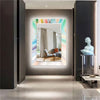 Abstract Tempered Glass Wall Mirror