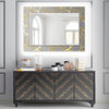 Abstract Tempered Glass Wall Mirror