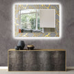 Abstract Tempered Glass Wall Mirror