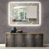 Abstract Tempered Glass Wall Mirror