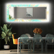 Abstract Tempered Glass Wall Mirror