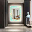 Abstract Tempered Glass Wall Mirror