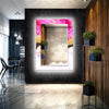 Abstract Tempered Glass Wall Mirror