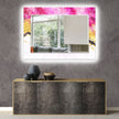 Abstract Tempered Glass Wall Mirror