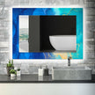 Abstract Tempered Glass Wall Mirror