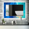 Abstract Tempered Glass Wall Mirror