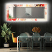 Abstract Tempered Glass Wall Mirror