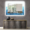 Abstract Tempered Glass Wall Mirror