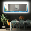 Abstract Tempered Glass Wall Mirror