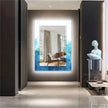 Abstract Tempered Glass Wall Mirror