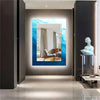 Abstract Tempered Glass Wall Mirror