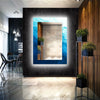 Abstract Tempered Glass Wall Mirror