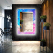 Abstract Tempered Glass Wall Mirror