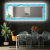 Abstract Tempered Glass Wall Mirror
