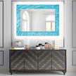 Abstract Tempered Glass Wall Mirror