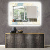 Abstract Tempered Glass Wall Mirror