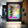 Abstract Tempered Glass Wall Mirror