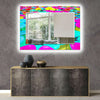 Abstract Tempered Glass Wall Mirror