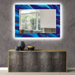 Abstract Tempered Glass Wall Mirror