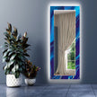 Abstract Tempered Glass Wall Mirror
