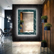 Abstract Tempered Glass Wall Mirror