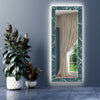 Abstract Tempered Glass Wall Mirror