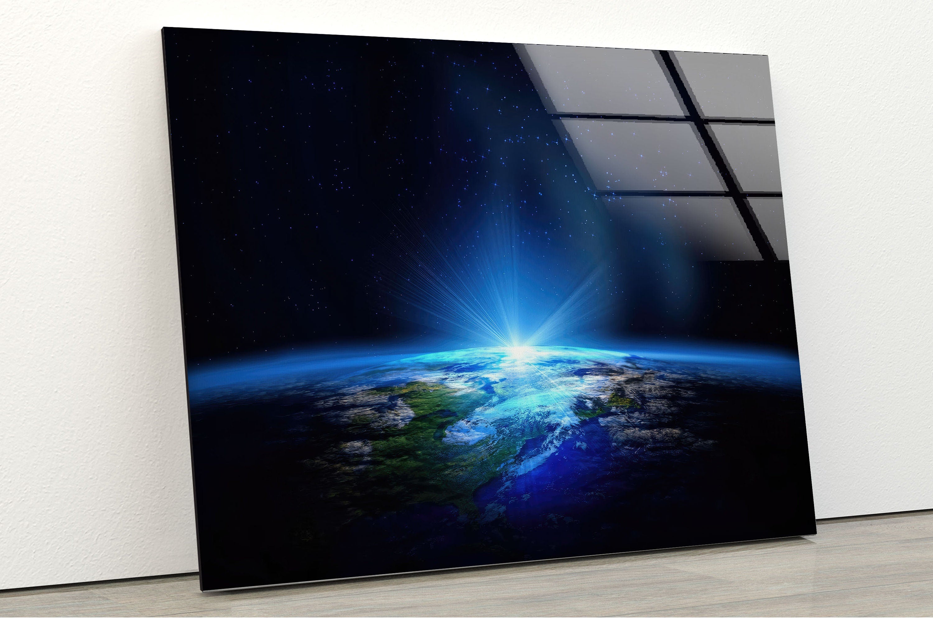 Galaxy World Tempered Glass Wall Art