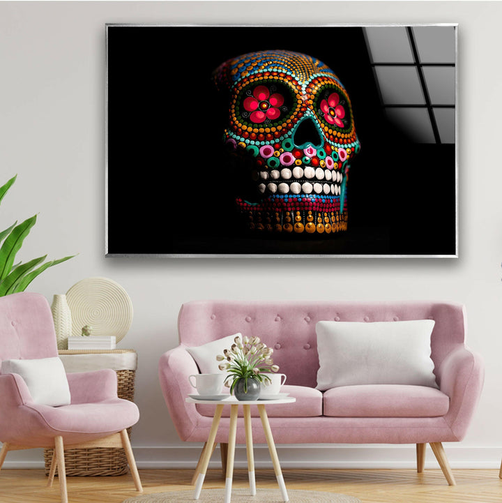 Calavera Sugar Mexikanischer Totenkopf Glaswandkunst