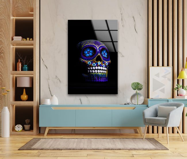 Azucar Mexican Skull Tempered Glass Wall Art