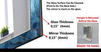 Abstract Tempered Glass Wall Mirror
