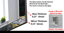 Abstract Tempered Glass Wall Mirror