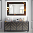Abstract Tempered Glass Wall Mirror
