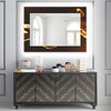 Abstract Tempered Glass Wall Mirror