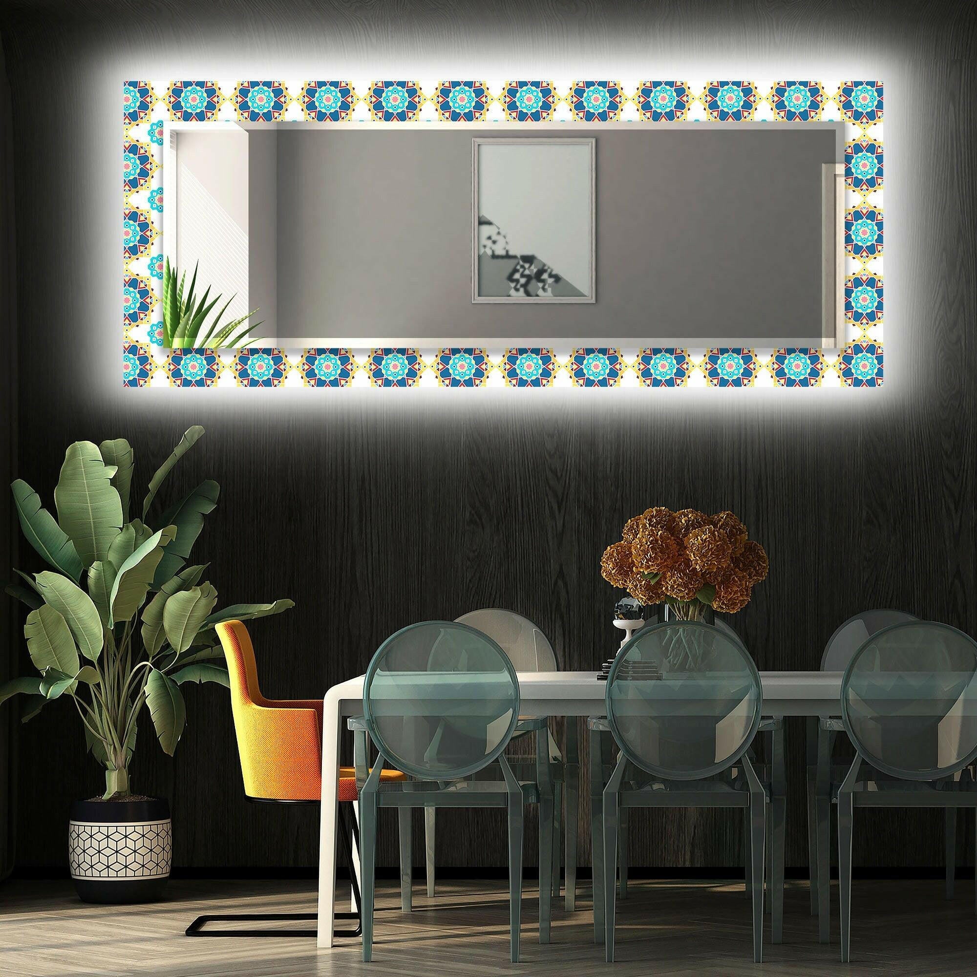 Mosaic Tempered Glass Wall Mirror