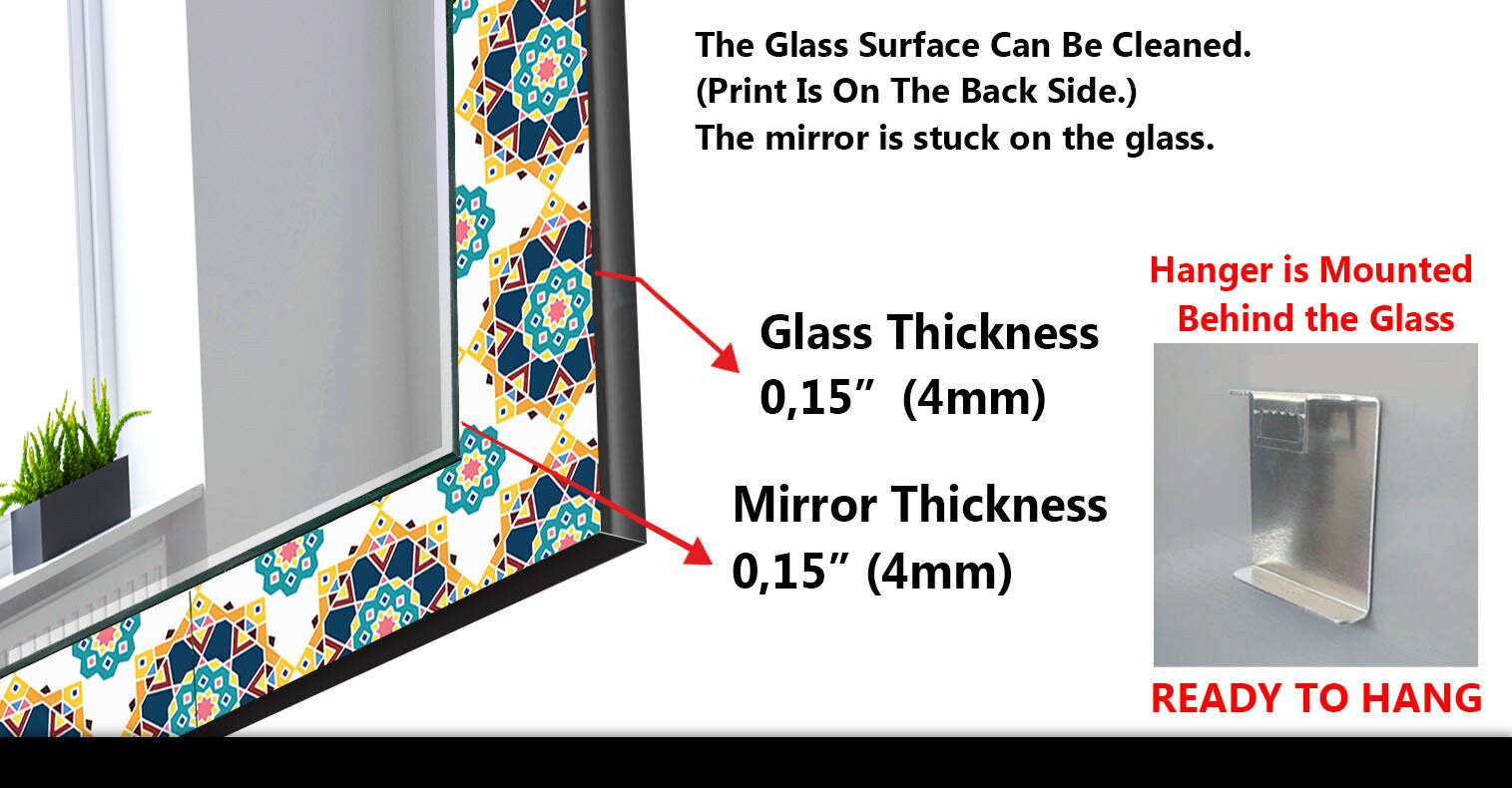 Mosaic Tempered Glass Wall Mirror