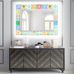 Mosaic Tempered Glass Wall Mirror