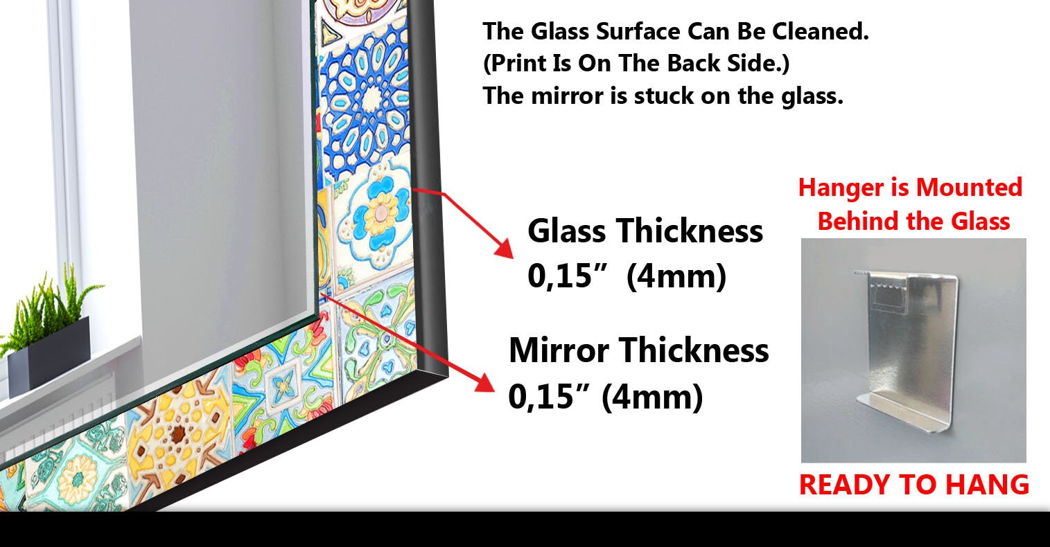 Mosaic Tempered Glass Wall Mirror