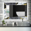 Abstract Tempered Glass Wall Mirror