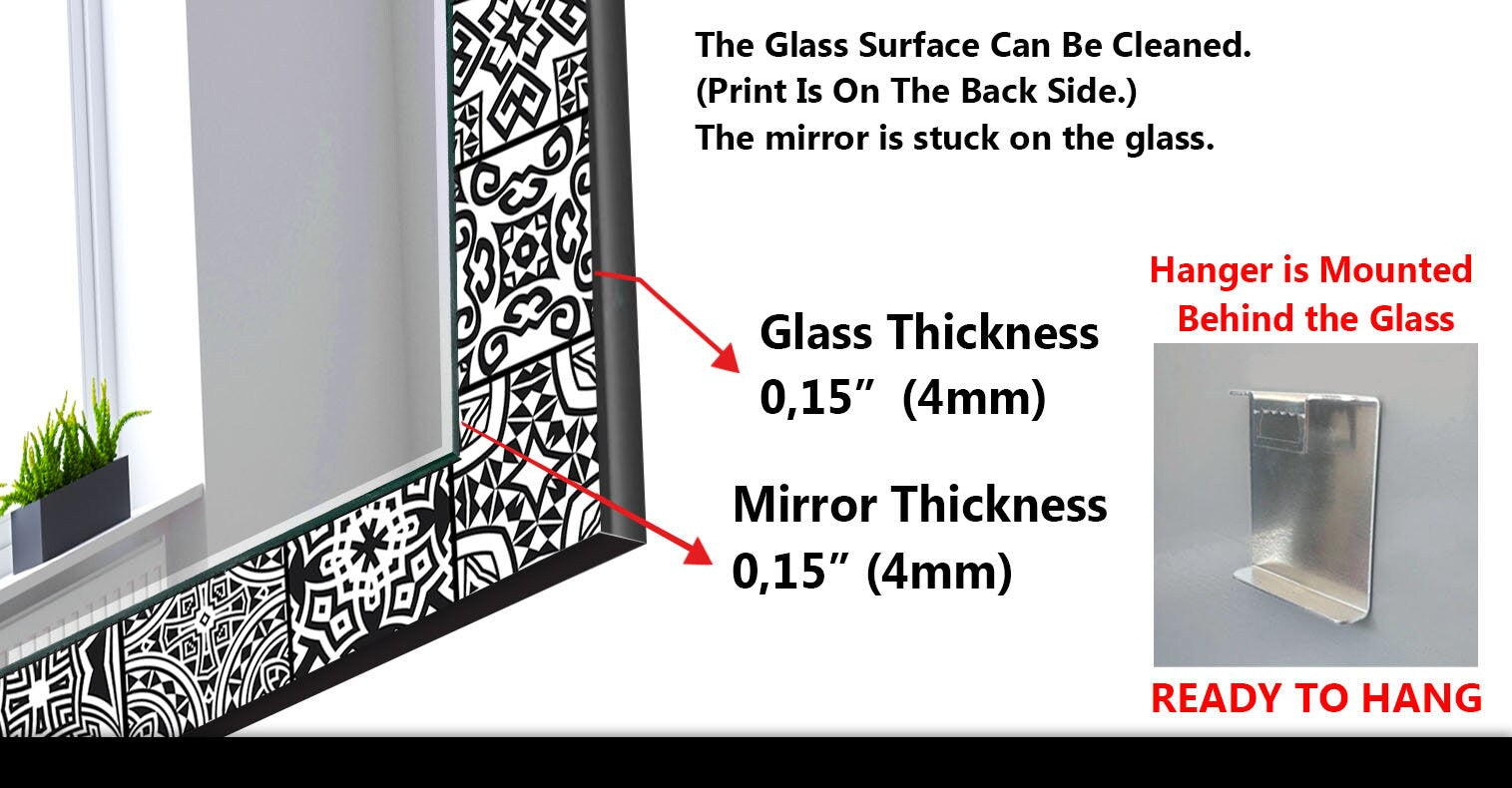 Mosaic Tempered Glass Wall Mirror