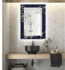 Abstract Tempered Glass Wall Mirror