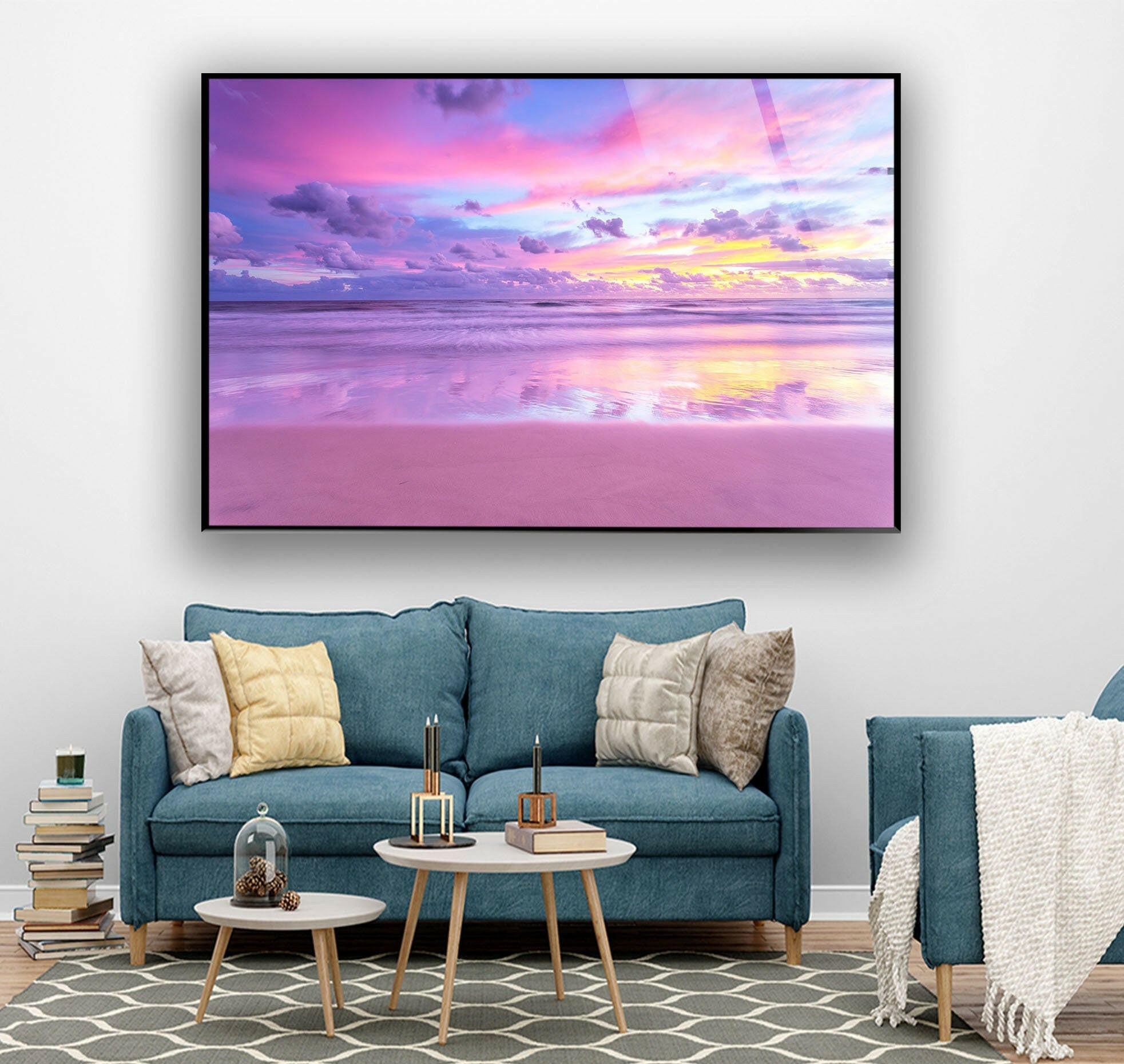 Pink Sky Tempered Glass Wall Art