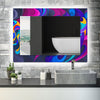 Abstract Tempered Glass Wall Mirror
