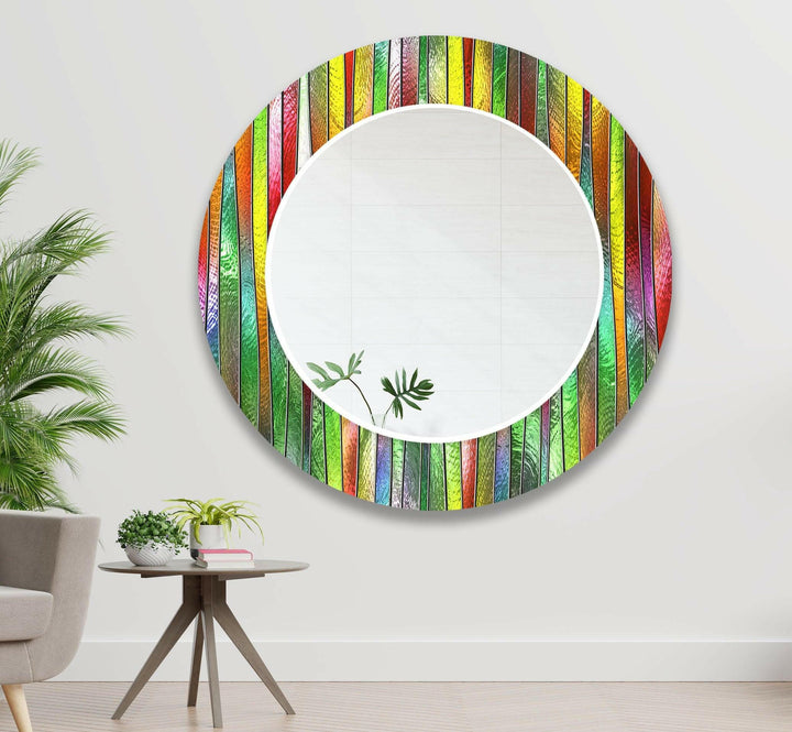 Stained Green Lines Wall Mirror large living room mirror
