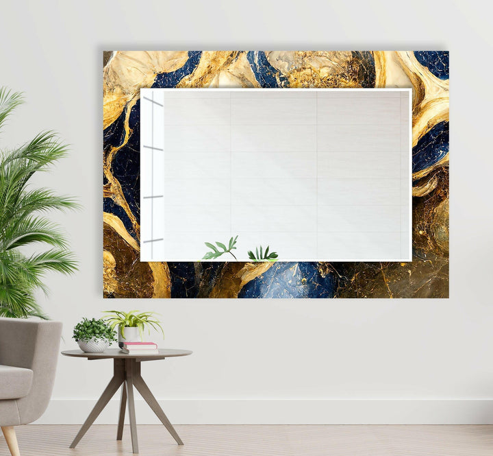 Golden Marble Wall Mirrors Round Mirror
