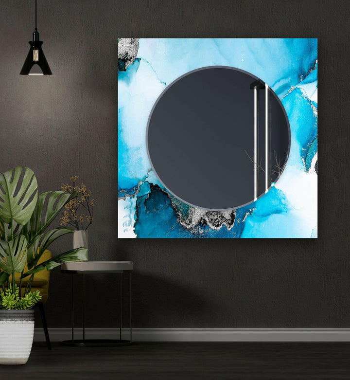 Light Blue and White Wall Mirrors Gold Wall Mirror
