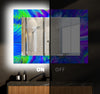 Abstract Tempered Glass Wall Mirror