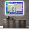 Abstract Tempered Glass Wall Mirror