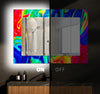 Abstract Tempered Glass Wall Mirror