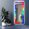 Abstract Tempered Glass Wall Mirror